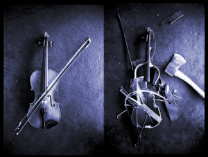 violin, before and after